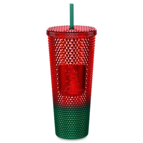 DISNEY World Starbucks Travel Tumbler - Christmas Red And Green - Picture 2 of 8